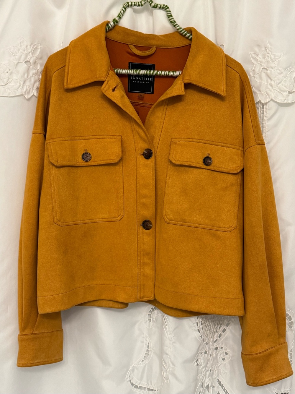 Bagatelle gold faux suede Jean style Jacket